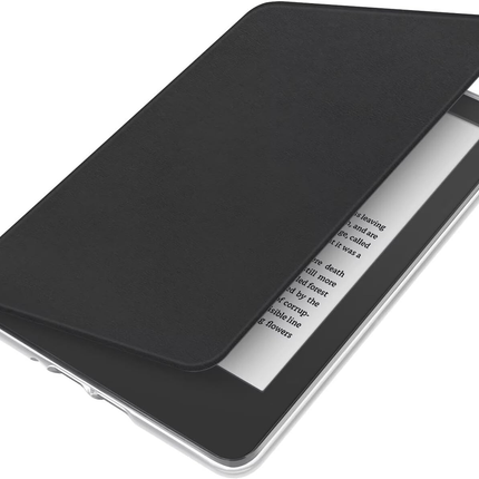 360° Rotating & Detachable Magnetic Case for 6.8" Kindle Paperwhite 11th Generation (2021)  – Auto Wake/Sleep, Hands-Free Stand, Clear Back Cover (black).