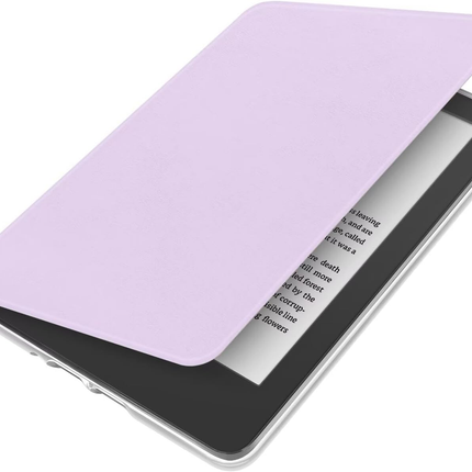 360° Rotating & Detachable Magnetic Case for 7" Kindle Paperwhite 12th Generation (2024)  – Auto Wake/Sleep, Hands-Free Stand, Clear Back Cover (Light purple).