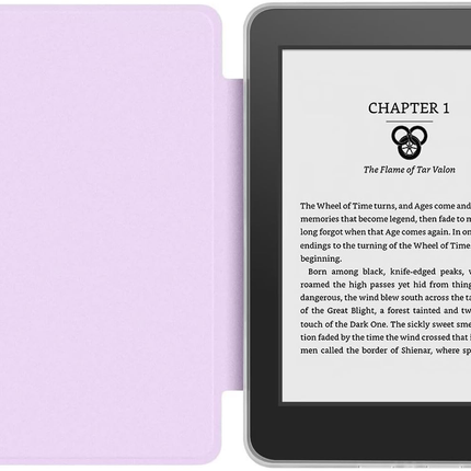 360° Rotating & Detachable Magnetic Case for 7" Kindle Paperwhite 12th Generation (2024)  – Auto Wake/Sleep, Hands-Free Stand, Clear Back Cover (Light purple).