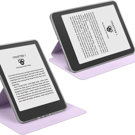 360° Rotating & Detachable Magnetic Case for 6.8" Kindle Paperwhite 11th Generation (2021)  – Auto Wake/Sleep, Hands-Free Stand, Clear Back Cover (Light purple).