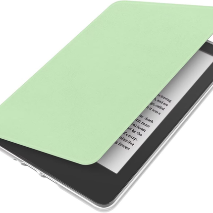 360° Rotating & Detachable Magnetic Case for 6.8" Kindle Paperwhite 11th Generation (2021)  – Auto Wake/Sleep, Hands-Free Stand, Clear Back Cover (Light green).