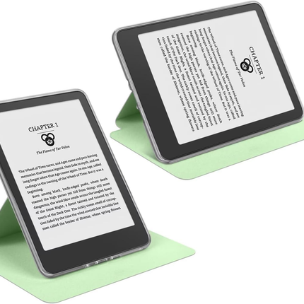 360° Rotating & Detachable Magnetic Case for 6.8" Kindle Paperwhite 11th Generation (2021)  – Auto Wake/Sleep, Hands-Free Stand, Clear Back Cover (Light green).