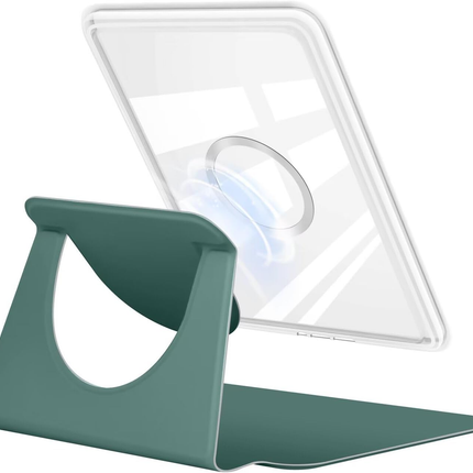 360° Rotating & Detachable Magnetic Case for 7" Kindle Paperwhite 12th Generation (2024)  – Auto Wake/Sleep, Hands-Free Stand, Clear Back Cover (Dark Green).