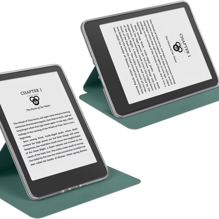 360° Rotating & Detachable Magnetic Case for 7" Kindle Paperwhite 12th Generation (2024)  – Auto Wake/Sleep, Hands-Free Stand, Clear Back Cover (Dark Green).