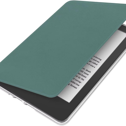 360° Rotating & Detachable Magnetic Case for 6.8" Kindle Paperwhite 11th Generation (2021)  – Auto Wake/Sleep, Hands-Free Stand, Clear Back Cover (Dark Green).