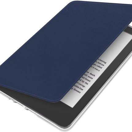 360° Rotating & Detachable Magnetic Case for 6.8" Kindle Paperwhite 11th Generation (2021)  – Auto Wake/Sleep, Hands-Free Stand, Clear Back Cover (Dark Blue).