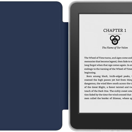 360° Rotating & Detachable Magnetic Case for 6.8" Kindle Paperwhite 11th Generation (2021)  – Auto Wake/Sleep, Hands-Free Stand, Clear Back Cover (Dark Blue).