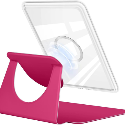360° Rotating & Detachable Magnetic Case for 7" Kindle Paperwhite 12th Generation (2024)  – Auto Wake/Sleep, Hands-Free Stand, Clear Back Cover (Rose Red).