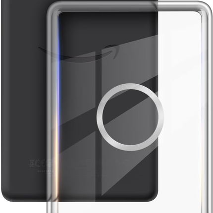 360° Rotating & Detachable Magnetic Case for 7" Kindle Paperwhite 12th Generation (2024)  – Auto Wake/Sleep, Hands-Free Stand, Clear Back Cover (Rose Red).