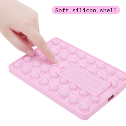 Pop It Fidget Case for Kindle Paperwhite 5 (6.8") - Rainbow Silicone Protective Cover with Stand，Pink.
