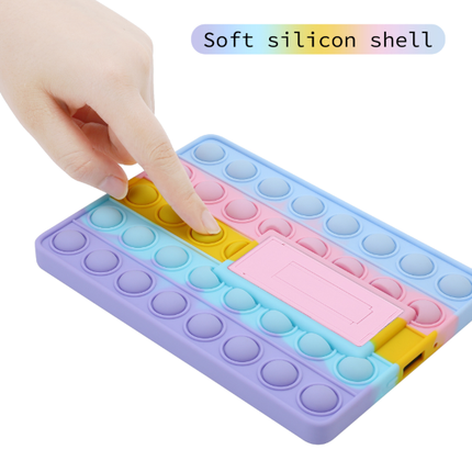 Pop It Fidget Case for Kindle Paperwhite 5 (6.8") - Rainbow Silicone Protective Cover with Stand，Multicolored.