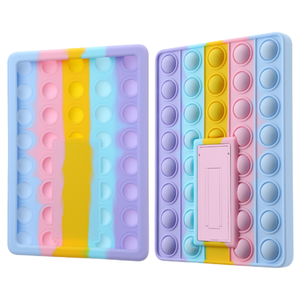 Pop It Fidget Case for Kindle Paperwhite 5 (6.8") - Rainbow Silicone Protective Cover with Stand，Multicolored.