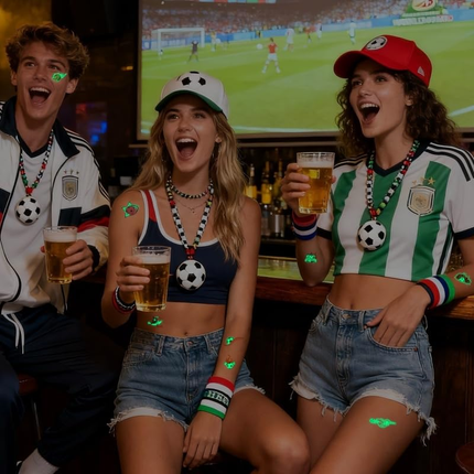 2026 World Cup Glow in the Dark Face Tattoos Waterproof Sweatproof Temporary Stickers 10 Sheets.