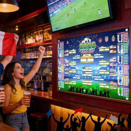 2026 World Cup Wall Chart Poster - 48 Team Tournament Schedule Tracker on Premium Waterproof Oxford Fabric (31.5" x 23.6") - Ultimate Soccer Gift for Fans (2026 World Cup Schedule Calendar-A).