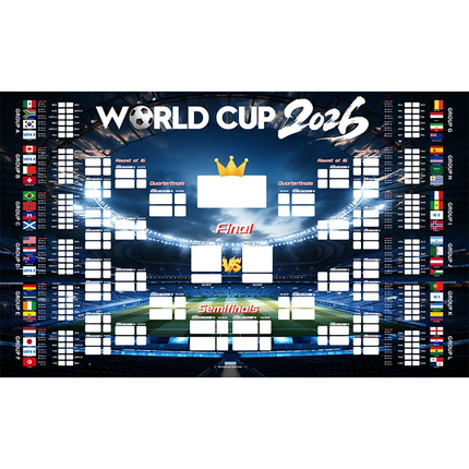 2026 World Cup Wall Chart Poster - 48 Team Tournament Schedule Tracker on Premium Waterproof Oxford Fabric (31.5" x 23.6") - Ultimate Soccer Gift for Fans (2026 World Cup Schedule Calendar-B).