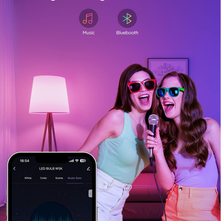 4 Pack Smart Light Bulbs,WiFi & Bluetooth LED Light Bulb That Works with Alexa & Google Home, Color Changing Light Bulb, 9W  E27 2.4Ghz WiFi Light Bulbs Tuya Smart APP.