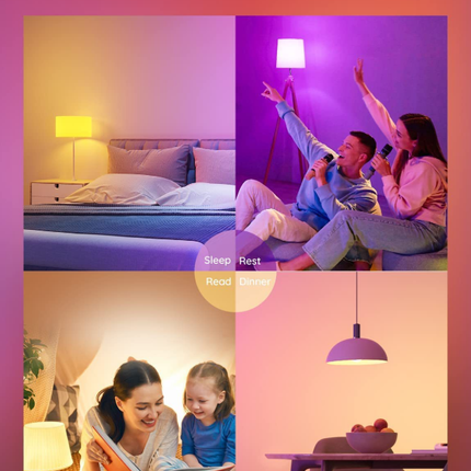 4 Pack Smart Light Bulbs,WiFi & Bluetooth LED Light Bulb That Works with Alexa & Google Home, Color Changing Light Bulb, 9W  E27 2.4Ghz WiFi Light Bulbs Tuya Smart APP.