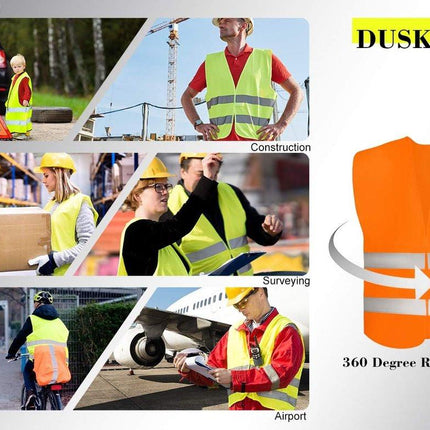 Doodadeals® 2x Adult Safety Vest - Safety Vest - Car - Orange.