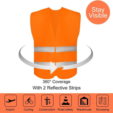 Doodadeals® 2x Adult Safety Vest - Safety Vest - Car - Orange.