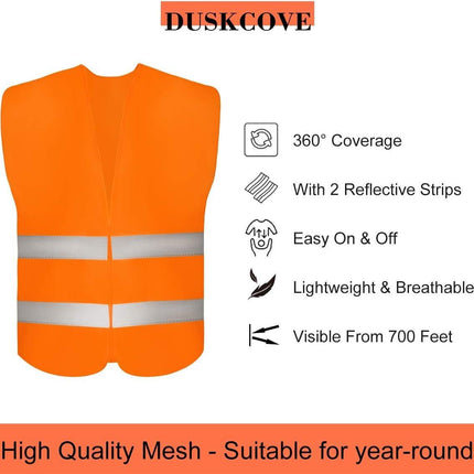 Doodadeals® 2x Adult Safety Vest - Safety Vest - Car - Orange.