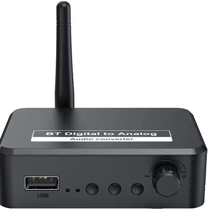 Bluetooth Receiver - Bluetooth Receiver for Audio - BT 5.3 - SPDIF/Optical/RCA Output - B35T - Black.