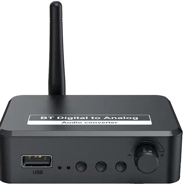 Bluetooth Receiver - Bluetooth Receiver for Audio - BT 5.3 - SPDIF/Optical/RCA Output - B35T - Black.