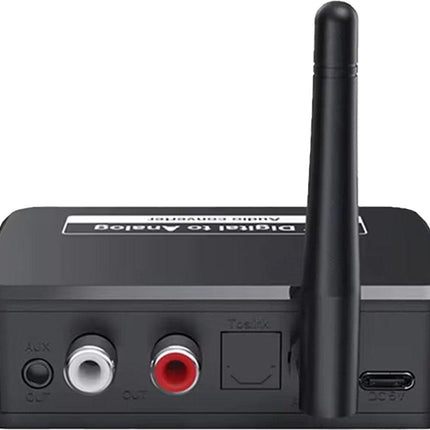 Bluetooth Receiver - Bluetooth Receiver for Audio - BT 5.3 - SPDIF/Optical/RCA Output - B35T - Black.