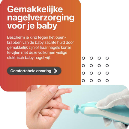 Smart-Tech Baby Electric Nail Files - Baby Nail Care - LED - Baby Nail Files - Blauw.