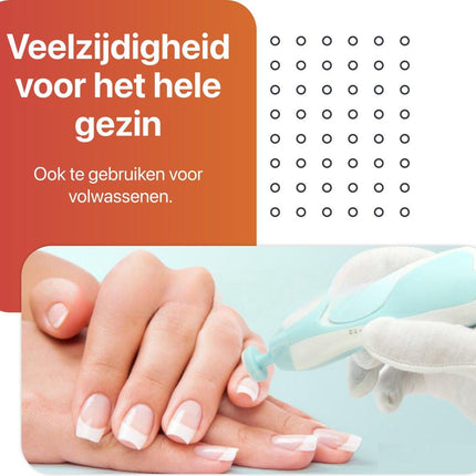 Smart-Tech Baby Electric Nail Files - Baby Nail Care - LED - Baby Nail Files - Blauw.