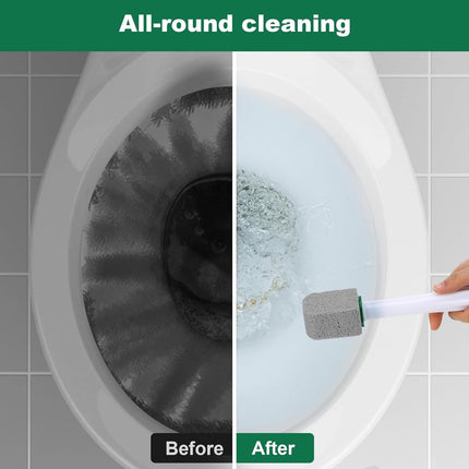 Toilet pumice stone - 10 pieces - Replaceable - Pumice stone stick - Descaler - With handle.