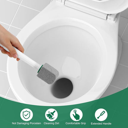 Toilet pumice stone - 10 pieces - Replaceable - Pumice stone stick - Descaler - With handle.