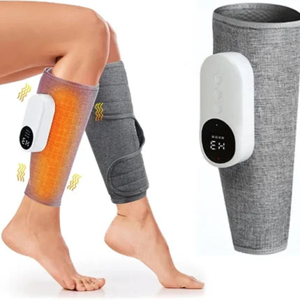 Leg massager - Calf massager - Leg massager for blood circulation -  Cordless massage - Air compression - Relieves leg pain - Adjustable intensity (grey).