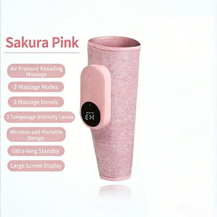 Leg massager - Calf massager - Leg massager for blood circulation -  Cordless massage - Air compression - Relieves leg pain - Adjustable intensity (pink).