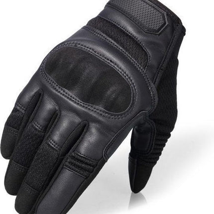 Breathable motorcycle gloves - Black - PU leather - Motorcycling gloves - Size XL - Touchscreen compatible - Protective.
