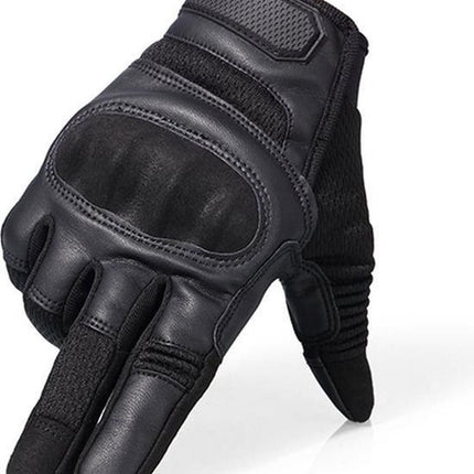 Breathable motorcycle gloves - Black - PU leather - Motorcycling gloves - Size XL - Touchscreen compatible - Protective.