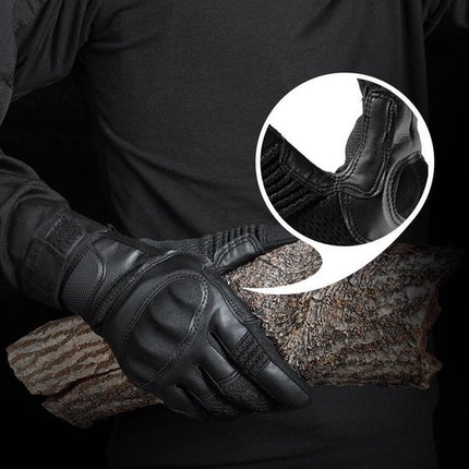 Breathable motorcycle gloves - Black - PU leather - Motorcycling gloves - Size XL - Touchscreen compatible - Protective.