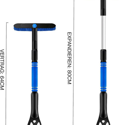 Extendable ice scraper with snow brush - Extra long handle - Telescopic handle - Ice scraper - Snow brush - Car ice scraper - Car window scraper - Snow scraper - Window scraper.