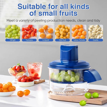 3-in-1 Electric Peeler for Grapes and Garlic - Automatic Peeler - USB Rechargeable Multifunctional Peeler for Small Fruits and Tomatoes - Easy to Use for Home and Commercial Kitchens.