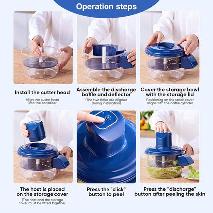 3-in-1 Electric Peeler for Grapes and Garlic - Automatic Peeler - USB Rechargeable Multifunctional Peeler for Small Fruits and Tomatoes - Easy to Use for Home and Commercial Kitchens.