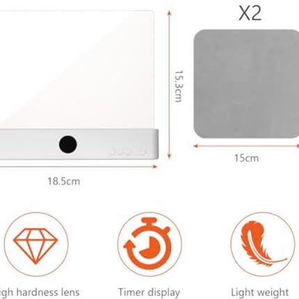 Lampe de lecture plate, lampe de chevet LED , lampe de lecture de livre, lampe de lecture de protection, lampe de lecture de nuit (blanc).