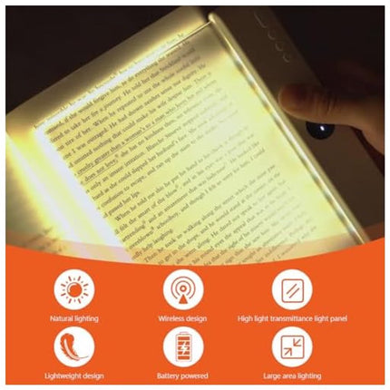 Lampe de lecture plate, lampe de chevet LED , lampe de lecture de livre, lampe de lecture de protection, lampe de lecture de nuit (blanc).