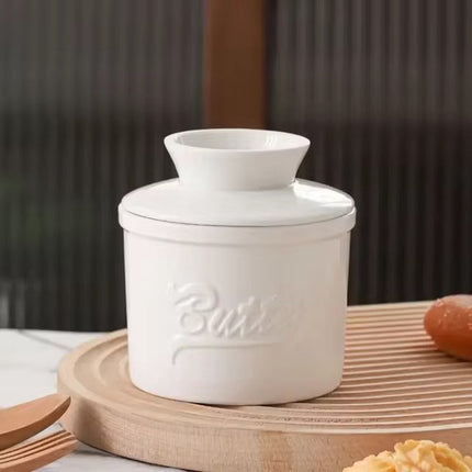 Wit Butter Dish - Butter Dish - Water-Cooled Butter Dish with Water Line - Ceramic Butter Dome for Spreading Butter - Christmas Gift for the Kitchen - Kitchen Baby Clothing Accessories - Kitchen Tools.