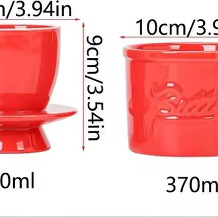 Red Butter Dish - Butter Dish - Water-Cooled Butter Dish with Water Line - Ceramic Butter Dome for Spreading Butter - Christmas Gift for the Kitchen - Kitchen Baby Clothing Accessories - Kitchen Tools.