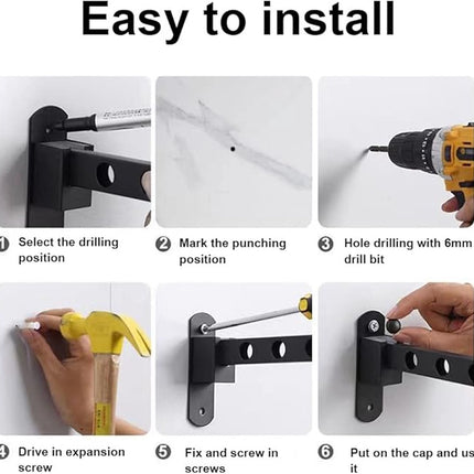 Wall-mounted clothesline - Wasrek - Clothesline - Wall-mounted clothesline - Foldable wall-mounted clothesline - Drying.