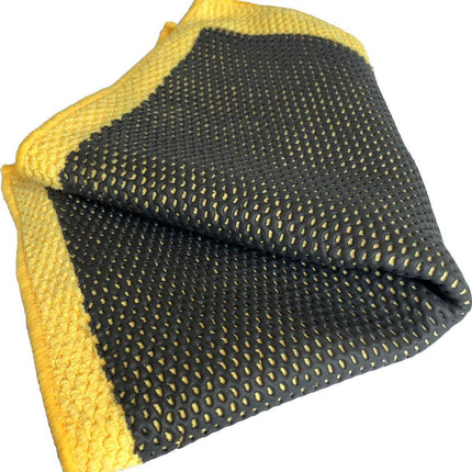 EPC® Clay Cloth Car - 3D Clay Towel - Clay Towel - Clay Mitt - Clay Bar - Microfiber Cleaning Cloth - Removes Resin, Tar, Flies, Bird Droppings - Yellow/Zwart.