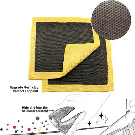 EPC® Clay Cloth Car - 3D Clay Towel - Clay Towel - Clay Mitt - Clay Bar - Microfiber Cleaning Cloth - Removes Resin, Tar, Flies, Bird Droppings - Yellow/Zwart.