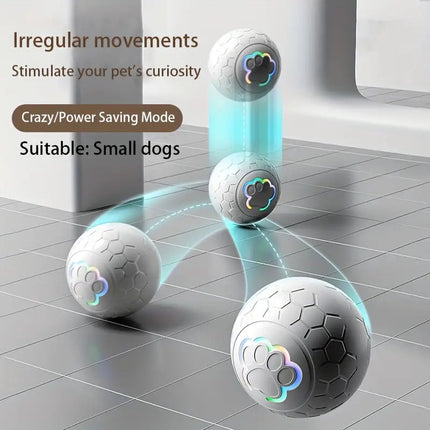 Interactive Dog Toy - Self-Rolling Dog Ball - Durable Automatic Dog Ball, Light Grey - 5.6 cm.
