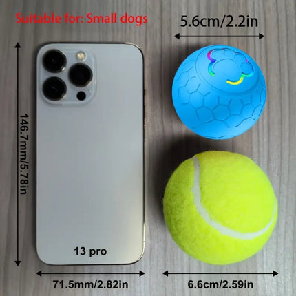 Interactive Dog Toy - Self-Rolling Dog Ball - Durable Automatic Dog Ball, Light Grey - 5.6 cm.