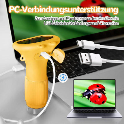 Children's Microscope - Portable Children's Microscope - 0-inch Screen - Digital Microscope - 200x Magnification - USB to PC Port - Pocket Size - Yellow.