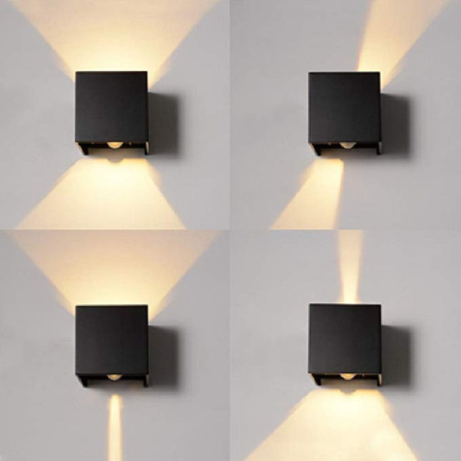 Wall light - cube lamp - Outdoor lamp - for indoor and outdoor use - black - industrial - LED lamp - 10×10 cm - 12 watt.